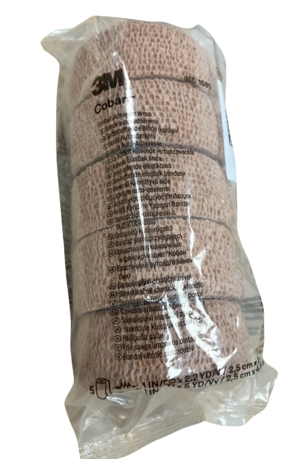 Coban 2.5cm beige pack of 5 rolls of self-adhesive wrap
