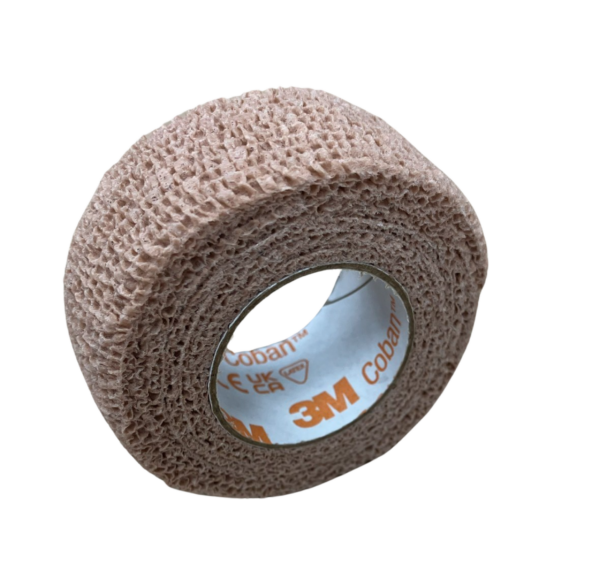 Coban 2.5cm beige roll of self-adhesive wrap