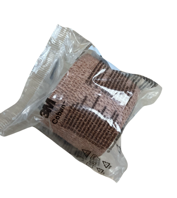 Coban 5cm beige roll of self-adhesive wrap in packaging