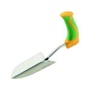 Easi-Grip trowel with yellow and green right angled handle
