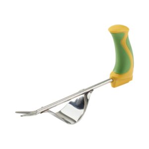 Easi-Grip weeder with yellow and green right angled handle